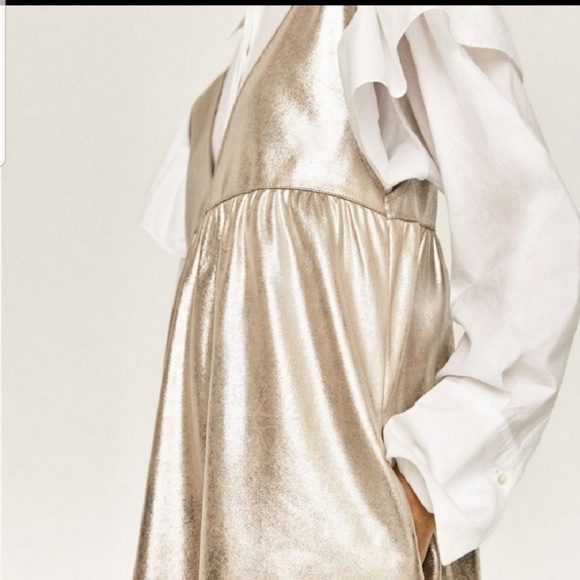 Zara Dresses & Skirts - Zara - Faux Leather Pinafore Dress